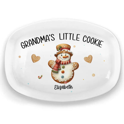 Mom & Grandma's Little Cookies Characters - Personalized Platter - Christmas Gift For Mom, Grandma
