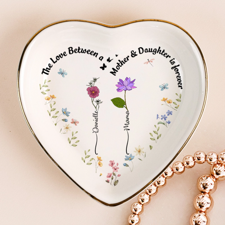 The Love Between A Mother & Children Is Forever - Personalized Jewelry Dish - Gift For Mom