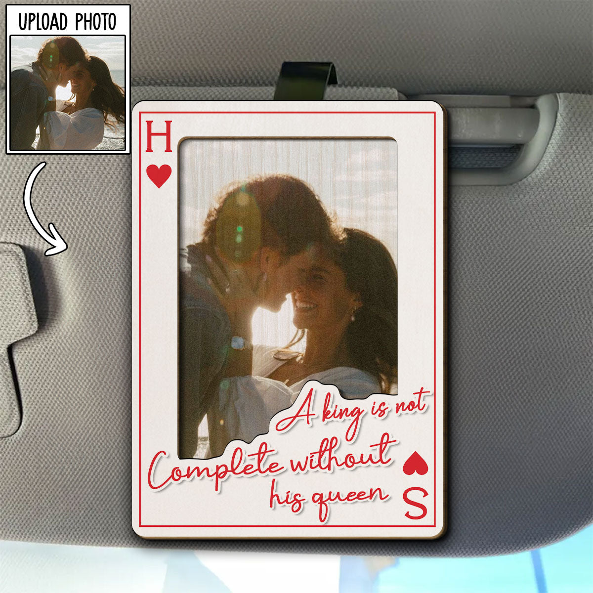 A King Is Not Complete Without His Queen - Personalized Car Visor Clip - Gift For Couple