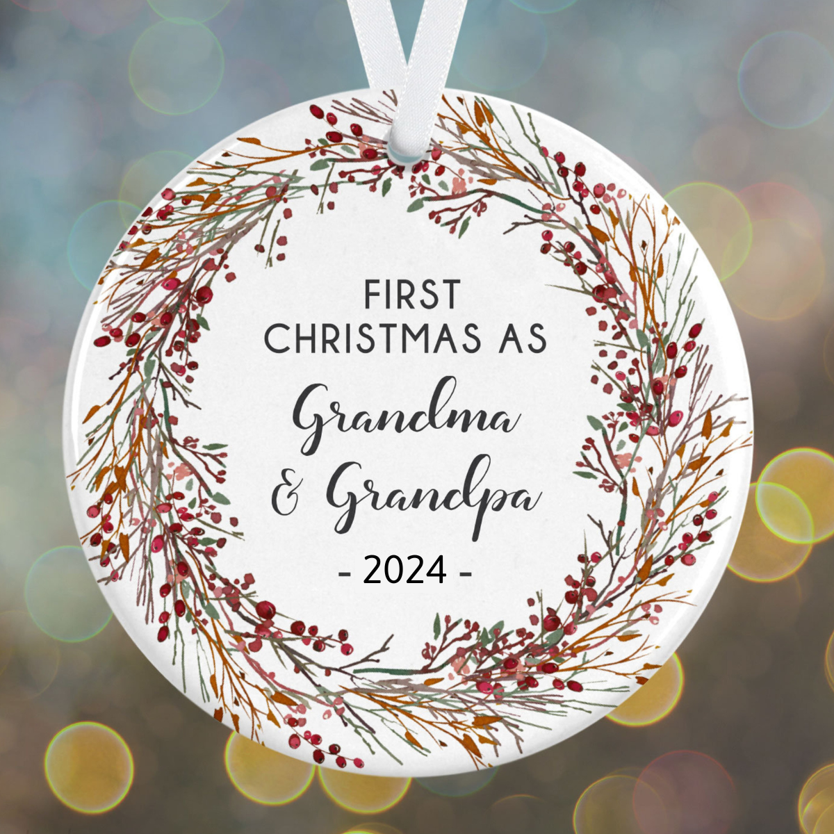 New Grandparents Christmas Ornament - First Christmas Grandparents Ornament - Personalized New Baby Ornament