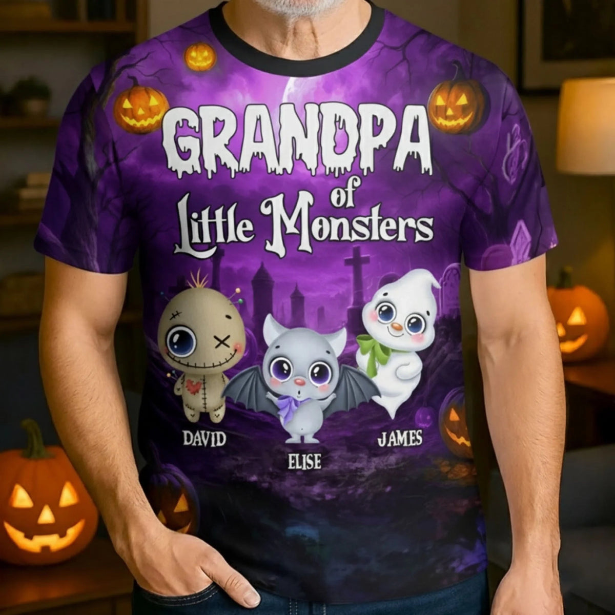Grandma Of Little Monsters - Personalized 3D Apparel - Halloween Gift For Mom Grandma, Nana & Kids