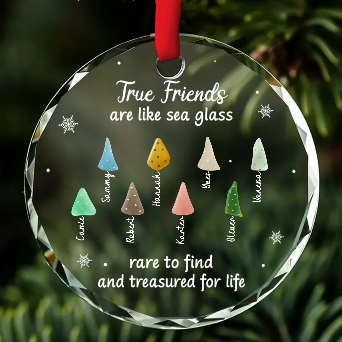 True Friend Are Like Sea Glass - Personalized Crystal Ornament - Christmas Gift For Friends, Besties, BFF