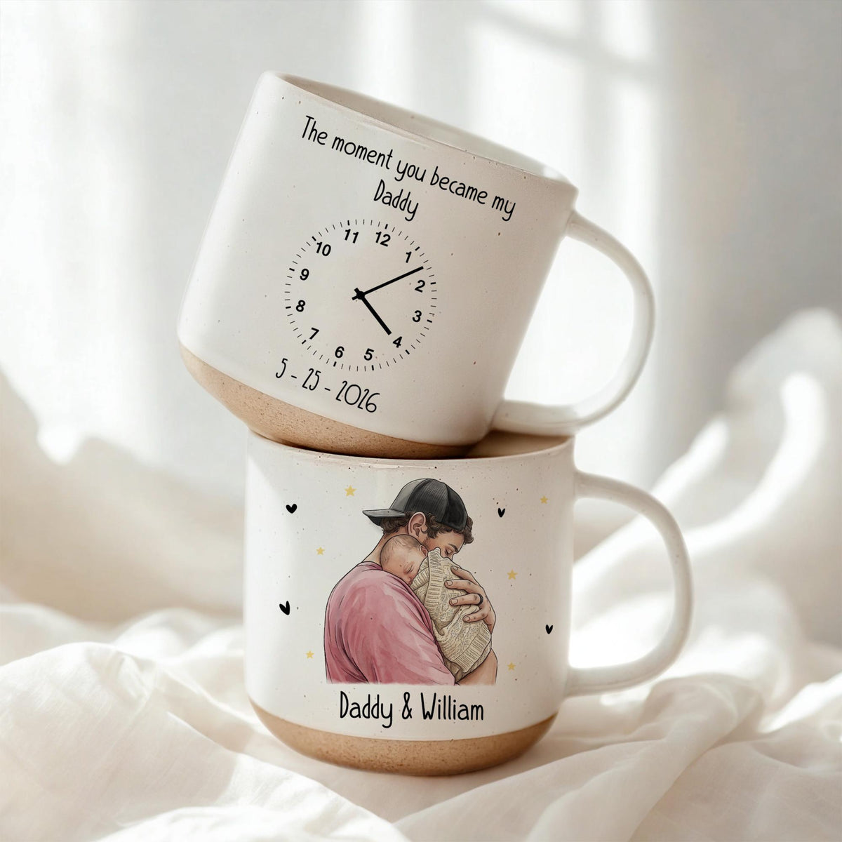 Custom New Born Baby Photo Mug, The Moment You Became My Daddy, First Dad Gift, Fathers Day Gift, Gift for New Daddy Mommy, Best Dad Gift