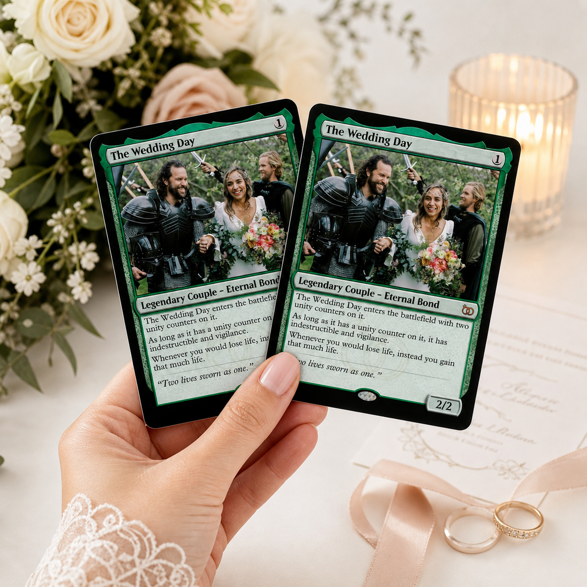 Custom MTG Style Trading Card: Personalized Anniversary, Wedding, Pet, Fathers Day, Mothers Day, Birthday, Gift.