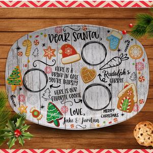 Cookies for Santa - Personalized Santa Cookie Platter - Kids Holiday Cookie Plate