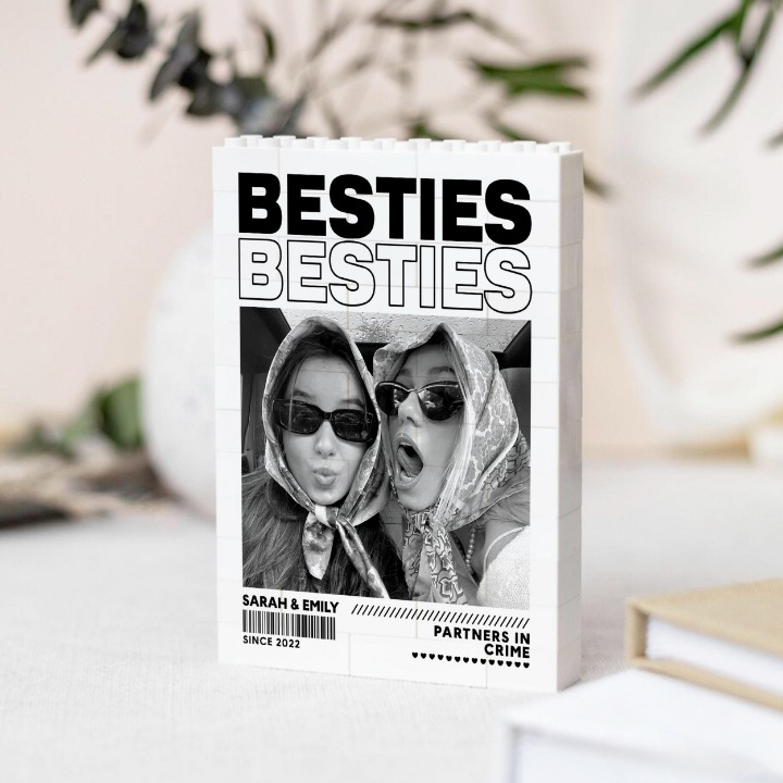 Personalized Bestie Photo Building Blocks, Custom Photo Acrylic Block, Birthday Present For Her, Friendship Keepsake Block, Bestie Gift