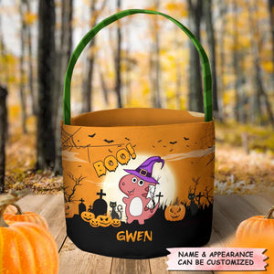 Halloween Boo! - Personalized Halloween Fabric Basket - Halloween Gift For Kids