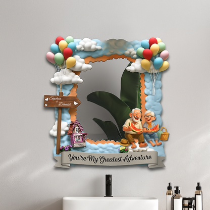 Old Couple Custom Photo - Personalized Shaped Mirror - Gift For Couple