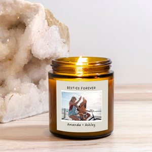 Best friend photo memory candle gift, Custom bestie candle, personalized friendship candle, long distance friend birthday