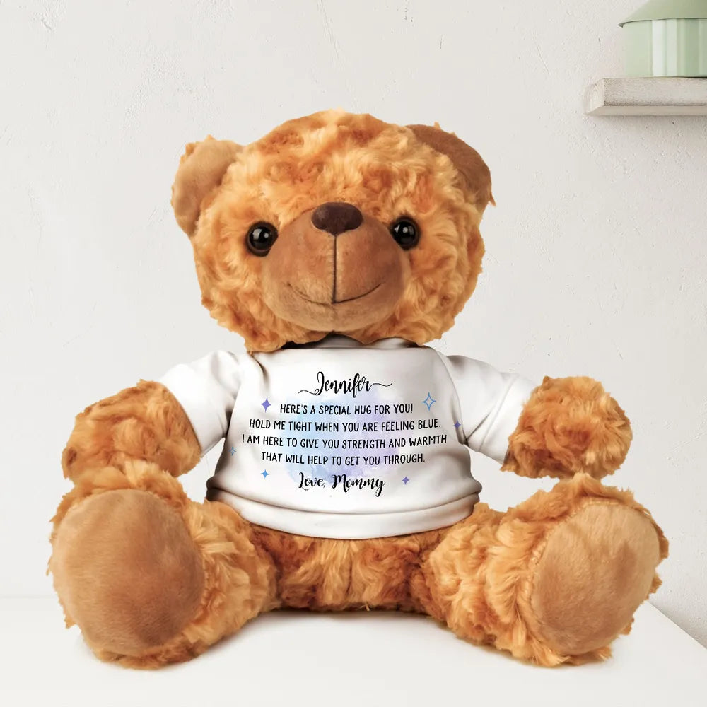 Hold Me Tight When You Are Feeling Blue - Personalized Teddy Bear Plush - Gift For Daughter, Sisters, Emotional Support Plush