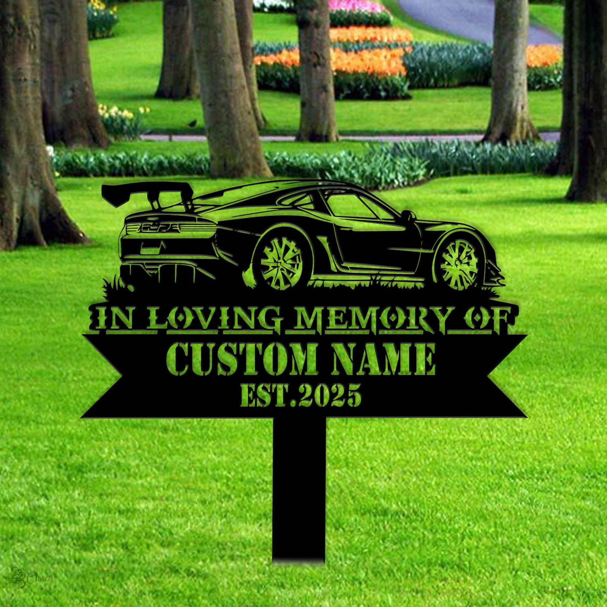 Personalized Car Memorial Stake, Custom Classic Car Metal Sign, Sympathy Sign,Grave Marker, Remembrance Stake,Dad Loss Gift,Remembrance Gift