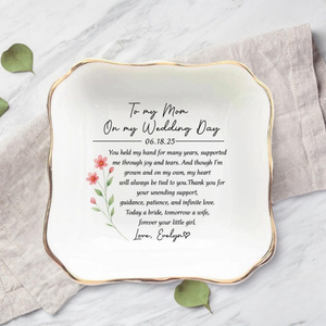 To My Mom Personalized Ring Dish, Wedding Ring Holder, Mother of the bride Gift, Wedding Gift for Mom, Bride Mom Gift, Bridal Shower Gifts