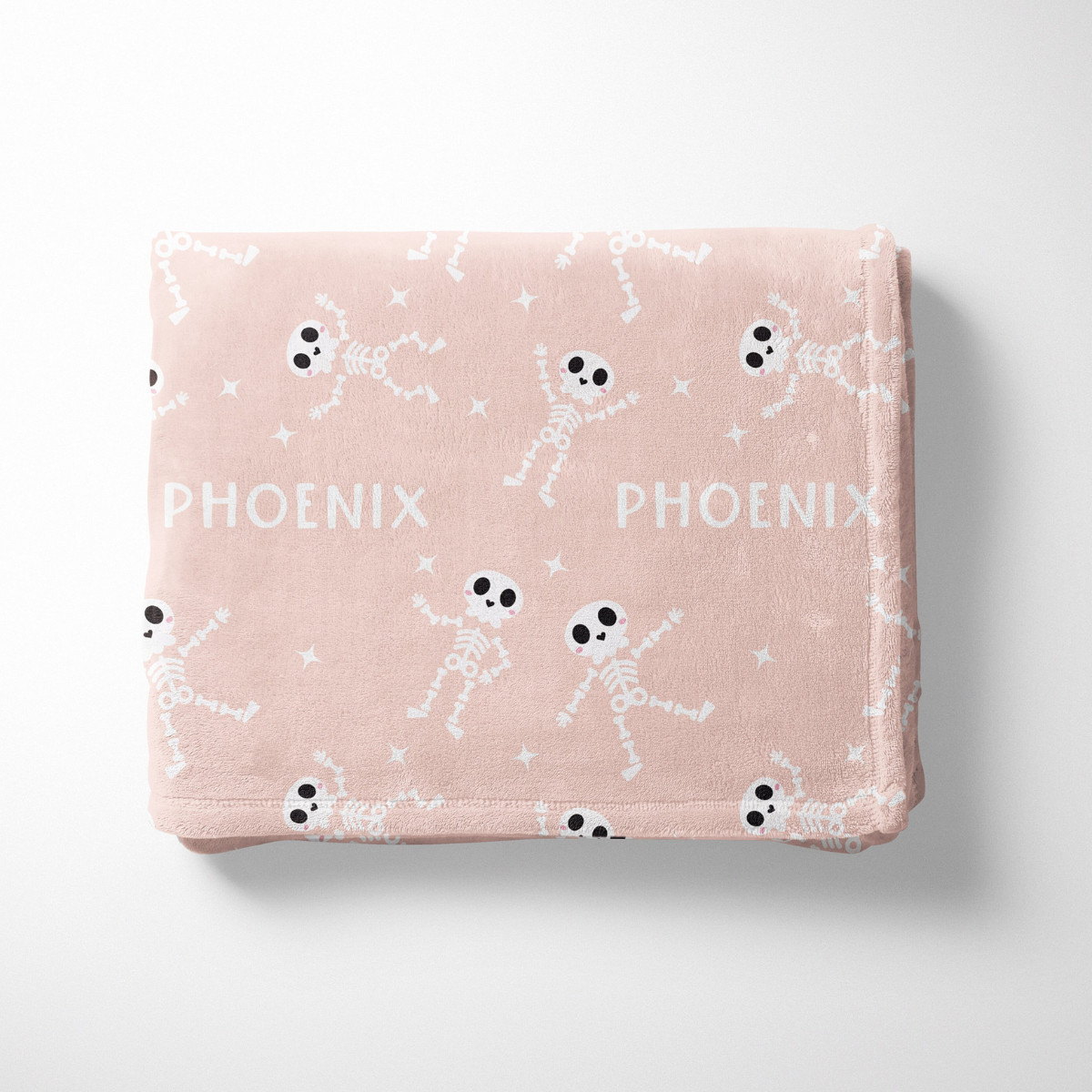 Dancing Skeleton Halloween Name Blanket, Custom Name Blanket, Halloween Personalized Gift, Cute Halloween Gift