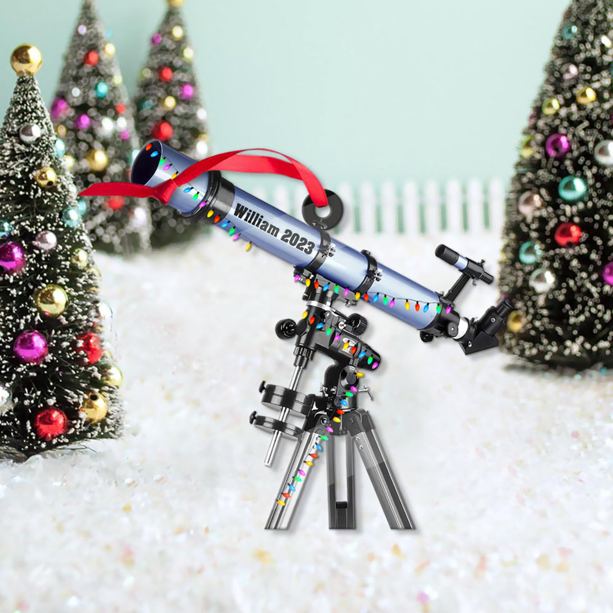 Personalized Telescope Christmas Ornament 2024, Telescope Keepsake, Telescope Gift, Telescope Lovers Ornament, Xmas Decoration