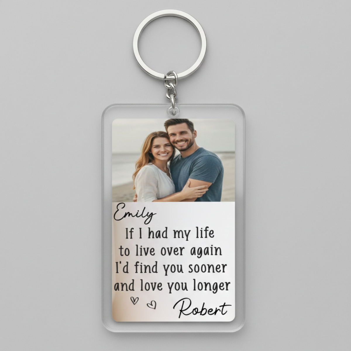 I'd Find You Sooner And Love You Longer Couple Photo - Personalized Acrylic Keychain - Anniversary Gift, Valentine's Day Gift For Couple