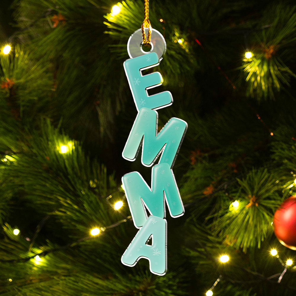 Sea Glass Letters Custom Name - Personalized Acrylic Ornament - Christmas Gift For Family, Sisters, Friends