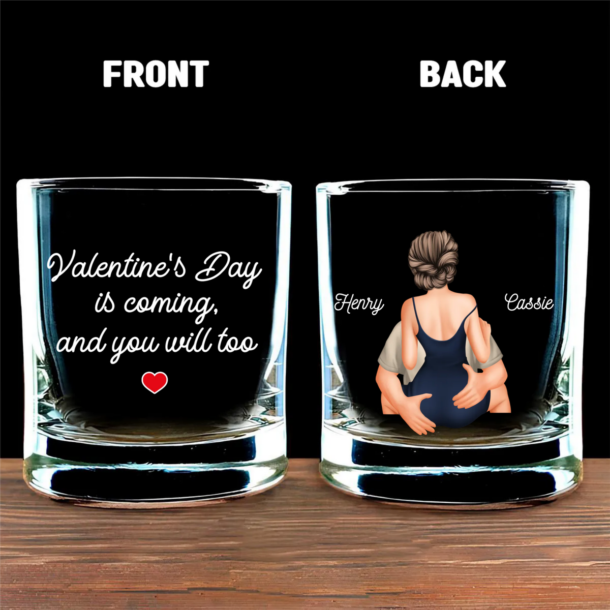 Valentine's Day Is Coming - Personalized Whiskey Glass - Valentine's Day Gift For Couple