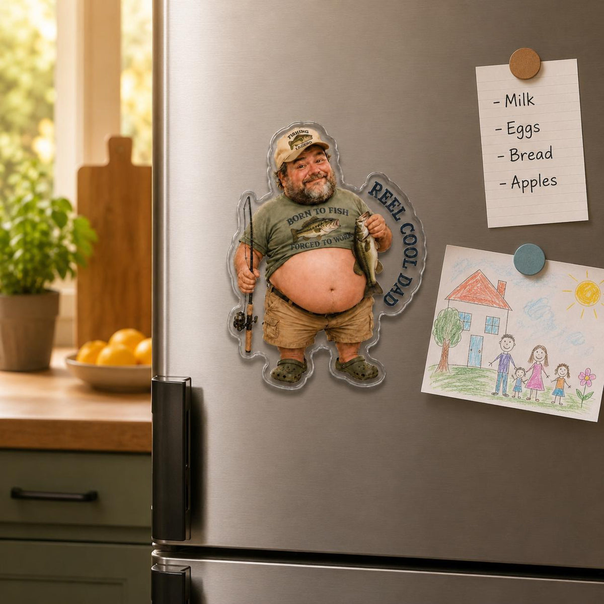 Custom Dad Face Squishy Magnet, Personalized Poke Belly Photo Fridge Magnet, Funny Fathers Day 2026 Gift For Husband Gag Gift, Kitchen Decor