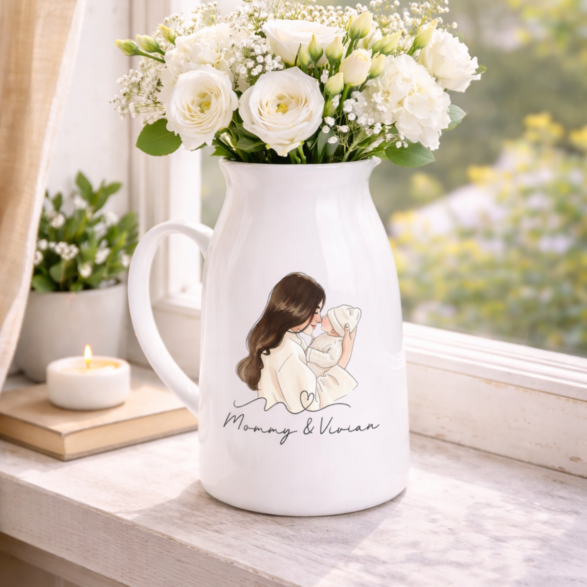 Personalised Mom Photo Flower Vase, Mothers Day Gifts, Gift For Her, Gift For Mom, Grandma