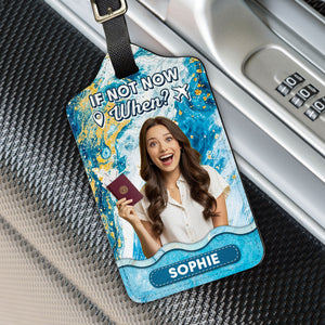 Blue Waves Are Calling - Personalized Luggage Tag - Gift For Traveller