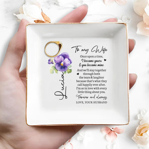 To My Wife I Love You Forever & Always - Personalized Jewelry Plate - Anniversary Gift, Valentine's Day Gift For Couple