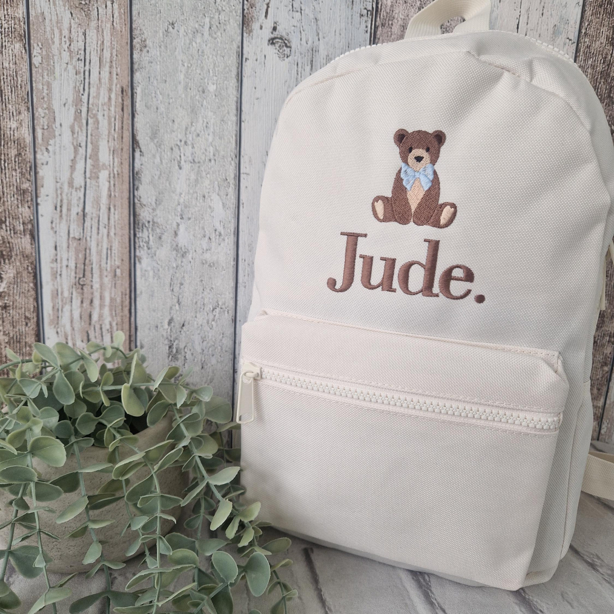 Personalised Teddy Bear Backpack, Cute Bear Embroidered Bag, Back to School, Nursery Teddy Bag, Toddler Backpack
