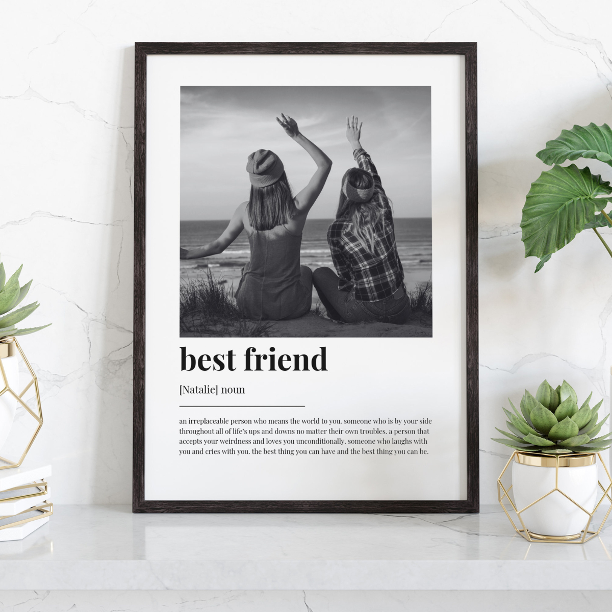 Best Friend Definition Canvas, Wall Art Decor, Best Friend Gift, Photo Definition Canvas, Custom Gift With Photo