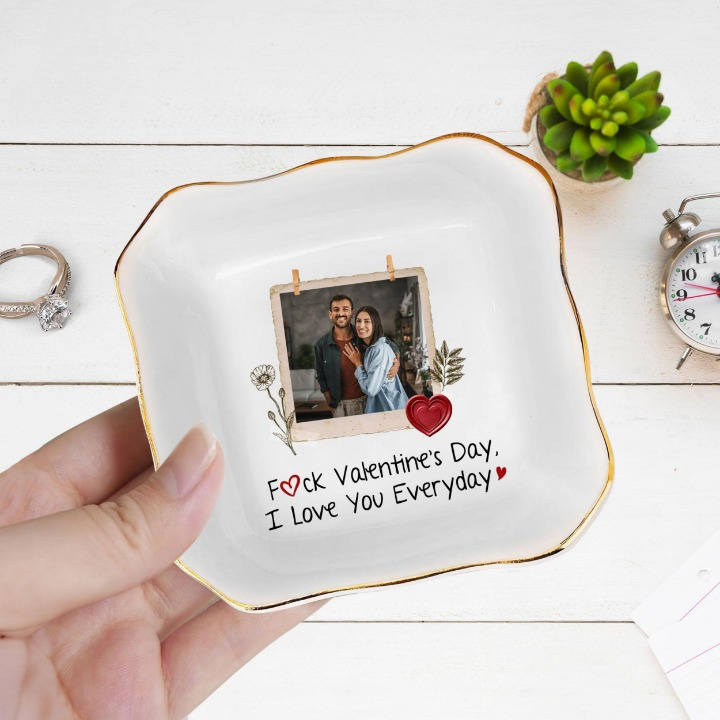 Custom Couple Portrait Ring Dish, Valentine Gift, Anniversary Gift for Couple, Custom Ring Holder Gift, Custom Photo Jewelry Tray, Wedding Gift
