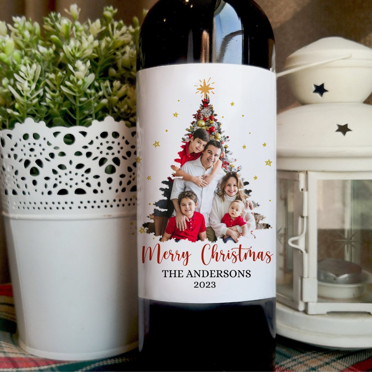 Christmas Photo Wine Labels, Personalized Christmas Gift, Holiday Party Favors, Christmas Labels, Holiday Photo Gift, Christmas Party Wine Gift