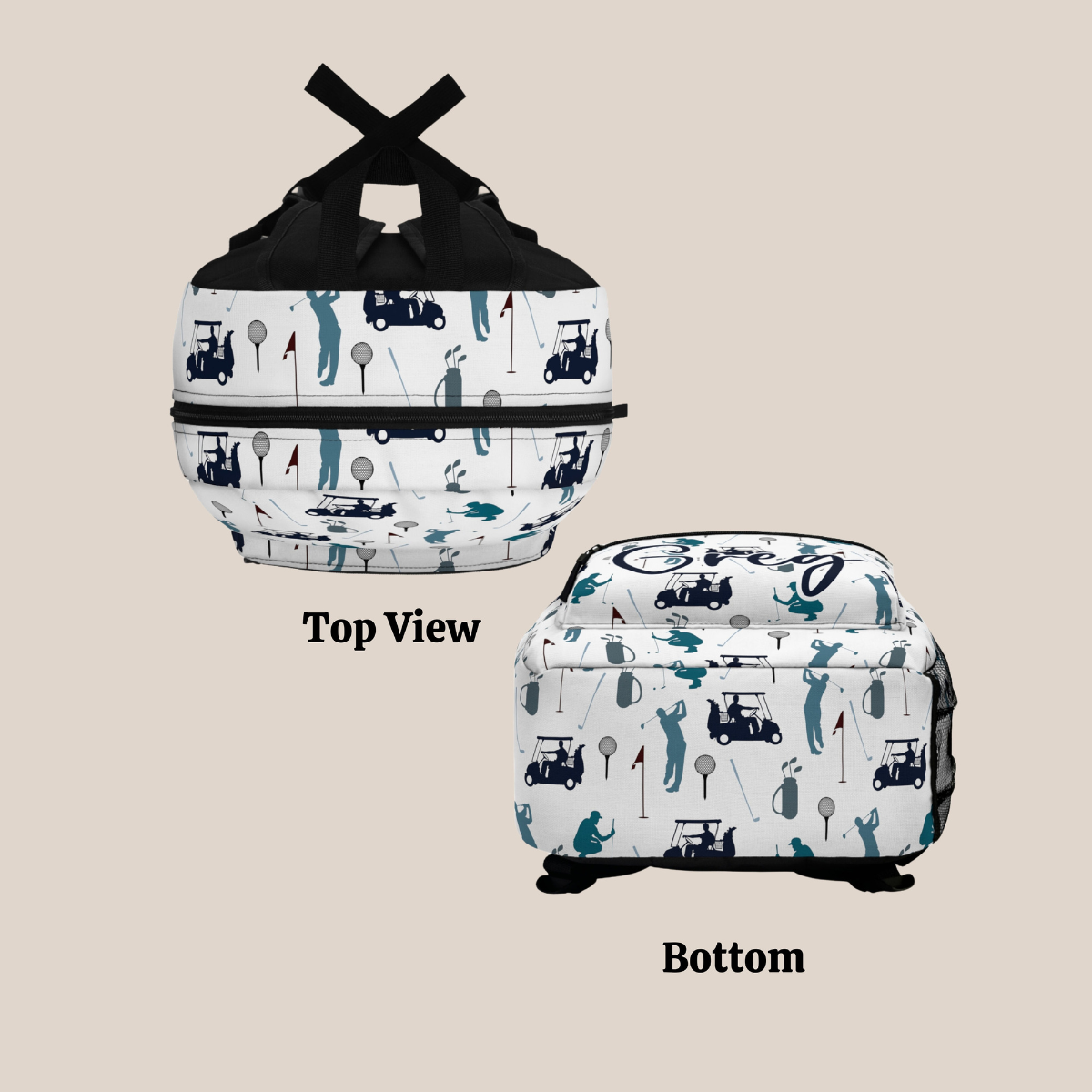 Personalized Golf Golfer Backpack, Teen Sport Back To School Bookbag, Custom Name Schoolbag, Birthday Gift