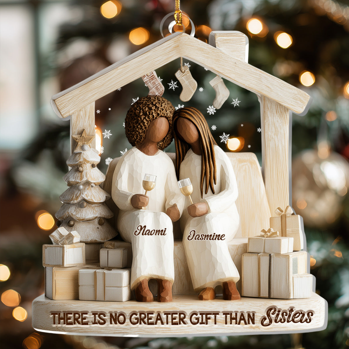 There Is No Greater Gift Than Sisters - Personalized Acrylic Ornament - Christmas Gift For Sister
