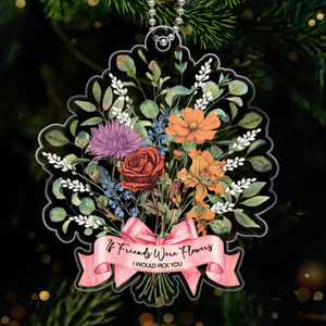 Birthmonth Flowers Bouquet - Personalized Shape Ornament - Christmas Gift For Friends, Besties