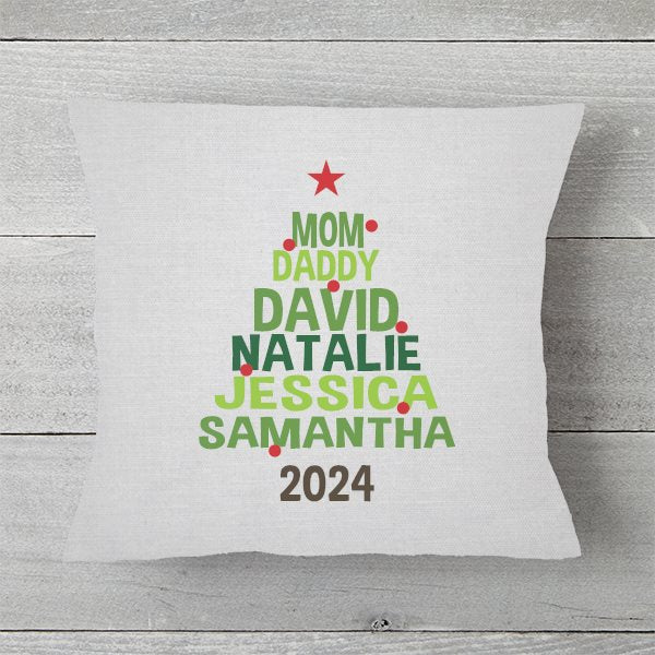 Christmas Tree Custom Name - Personalized Pillow - Christmas Gift For Family