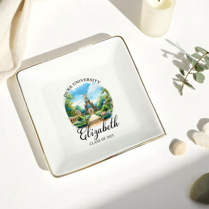 Personalized University Photo Jewelry Dish, Class Of 2026, Back to School Gift For Her, Senior 2026 Gift, Custom Trinket Dish, Her Grad Gift