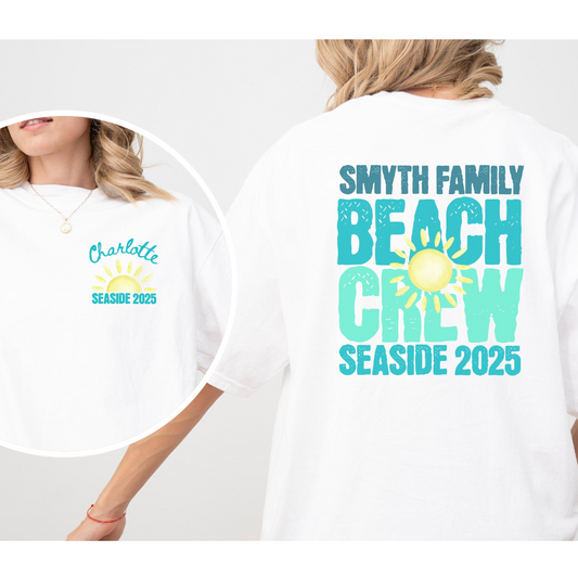 Family Beach Trip Shirt, Matching Group Family Beach Vacation Shirt, Personalized Beach Crew Tshirt, Custom Summer 2025 Vacation