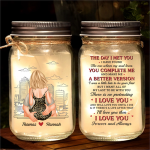 I Wish I Could Turn Back The Clock - Personalized Mason Jar Light - Gift For Couple, Anniversary Gift, Valentine's Day Gift