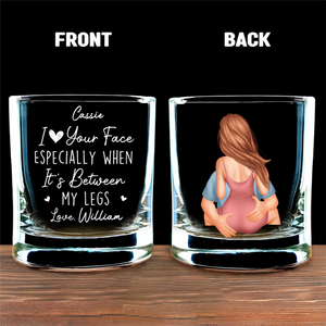 I Really Love Your Face - Personalized Whiskey Glass - Anniversary Gift, Valentine's Day Gift For Couple