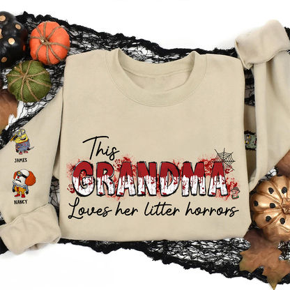This Mom Grandma Loves Her Little Horrors - Personalized Apparel - Halloween Gift For Mom Grandma