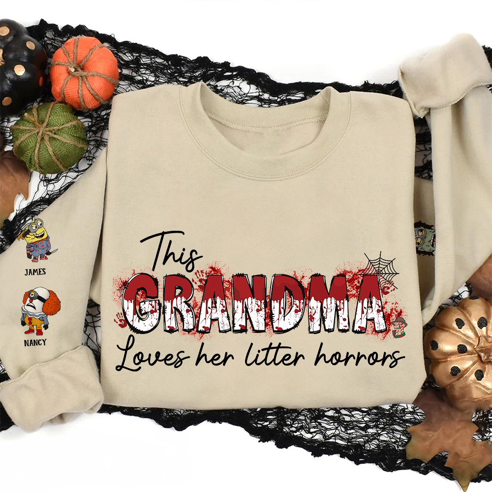 This Mom Grandma Loves Her Little Horrors - Personalized Apparel - Halloween Gift For Mom Grandma