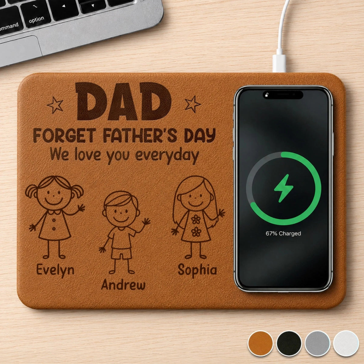 Dad We Love You Everyday - Personalized Wireless Charging Mat - Gift For Dad, Grandpa, Father's Day Gift