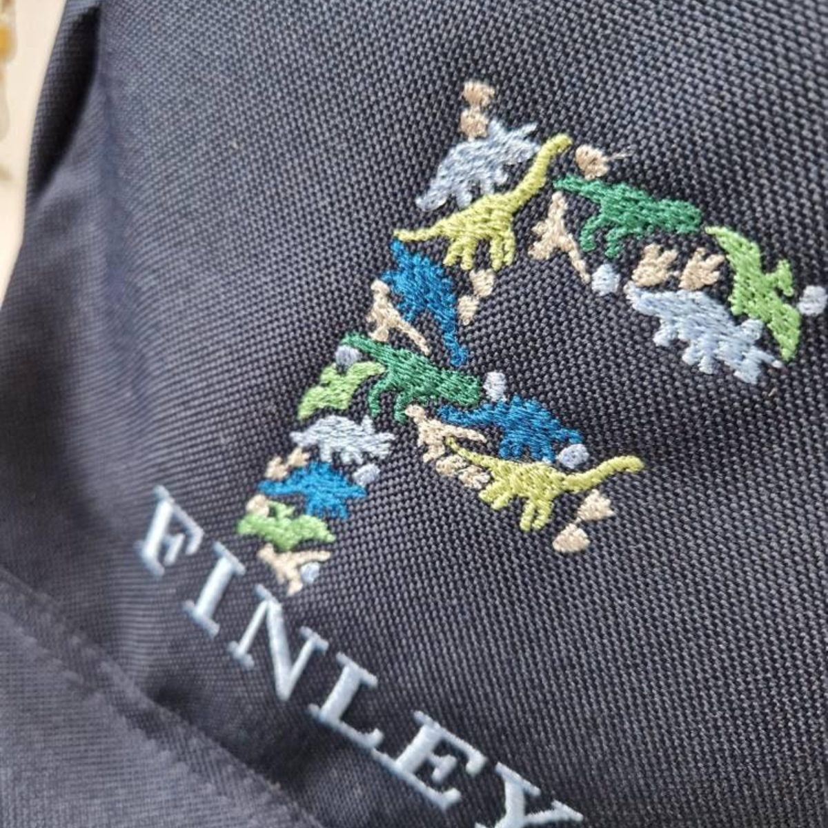 Dinosaur Initial Personalised Kids Backpack, Embroidered with Name, Nursery Bag, Back to School Backpack