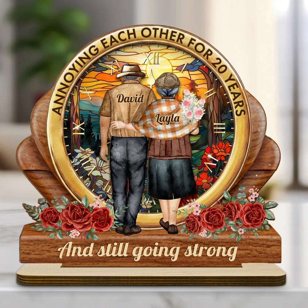 Annoying Each Other For Years And Still Going Strong - Personalized Wooden Plaque - Anniversary Gift For Couple, Valentine's Day Gift