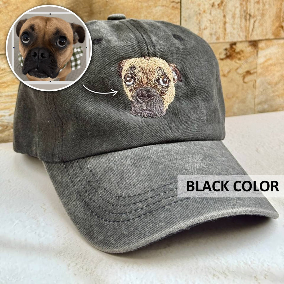 Custom Embroidered Dog Hat, Personalized Baseball Cap Using Your Dog Photo