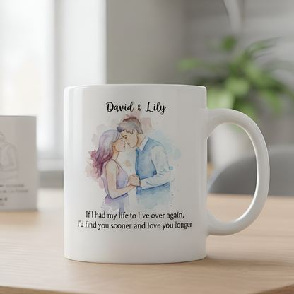 I'd Find You Sooner And Love You Longer Couple Photo Portrait - Personalized Mug - Anniversary Gift, Valentine's Day Gift For Couple