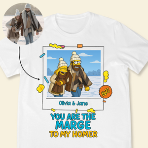 Couple Simpsonized Portrait Photo - Personalized Apparel - Gift For Couple, Gift For Him, Gift For Her