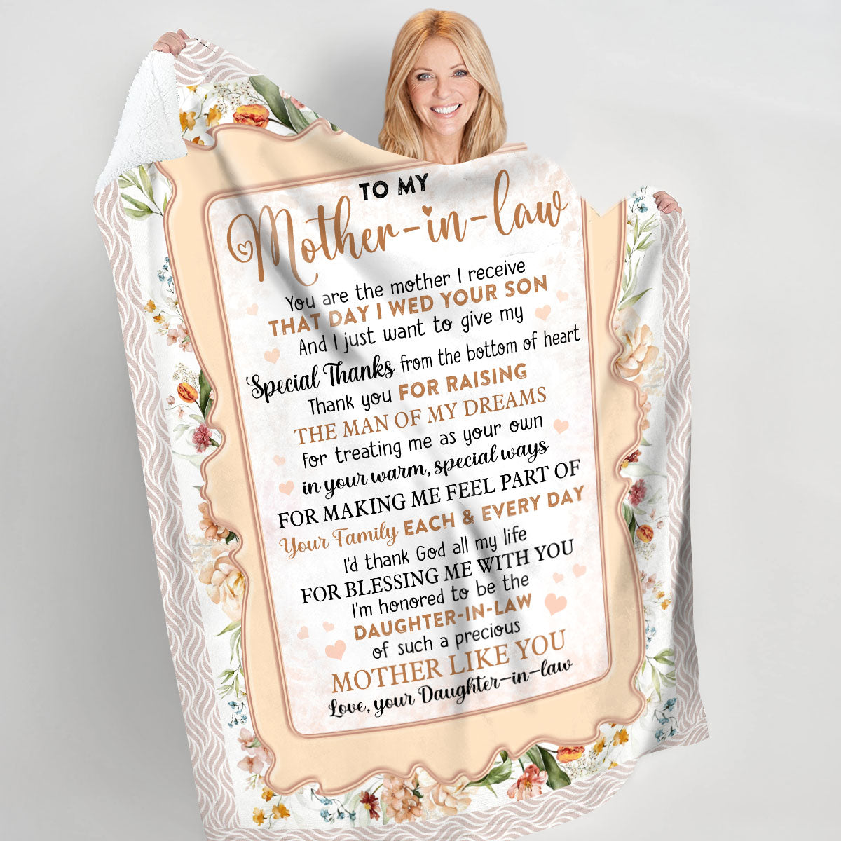 To My Mother-in-law You Are The Mother I Receive - Personalized Blanket - Gift For Mom, Mother's Day, Birthday Gift