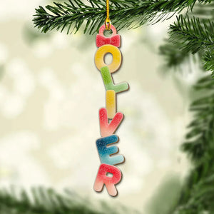 Custom Candy Letter Ornament - Personalized Shaped Ornament - Christmas Gift For Family