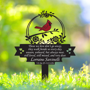 Personalized Memorial Stake Metal Sign, Cardinal Garden Stakes, Cardinals Appear, Metal Cemetery Decorations, Stake for Outdoors Yard Garden