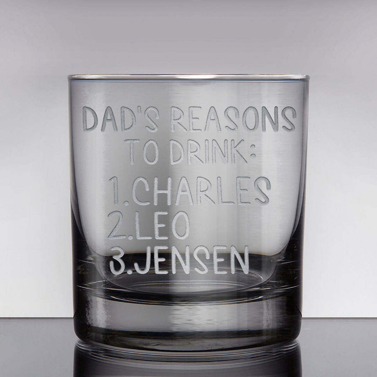 Dad's Reason To Drink - Personalized Wine Glass - Whiskey Glass Gift For Father