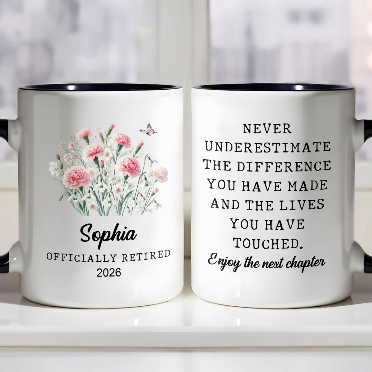 Officially Retired Never Underestimate, Accent Mug, Retirement Gift